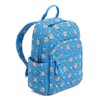 Vera Bradley Premium Cotton Small Backpack, Blue and Silver Bandana