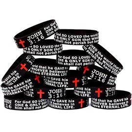 15 of John 3:16 Scripture Silicone Wristbands
