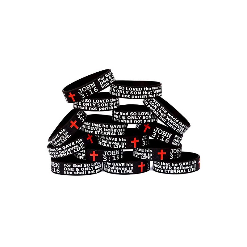 15 of John 3:16 Scripture Silicone Wristbands