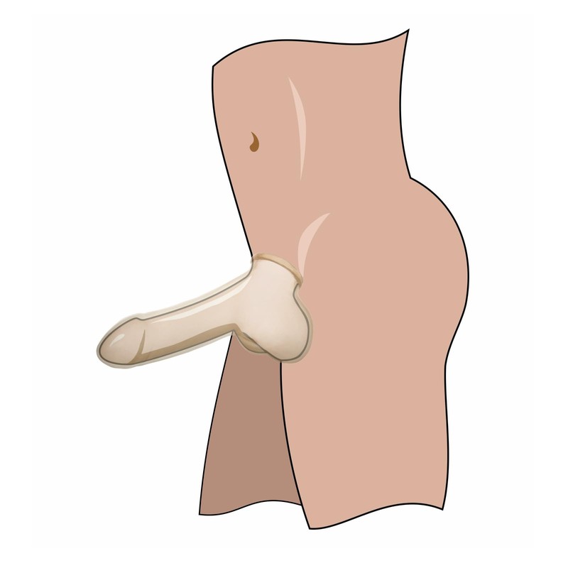 Toylie Latex Sleeve L, 14.5 cm Shaft Length, Semi Transparent