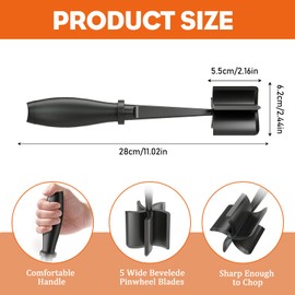 EnixwH Kitchen Spatula, Minced Meat Chopper, Plastic Spatula, Non-Stick Spatula, 28 x 6 x 5.5 cm, for Stirring Meat, Vegetables and Mashed Potatoes (Black)