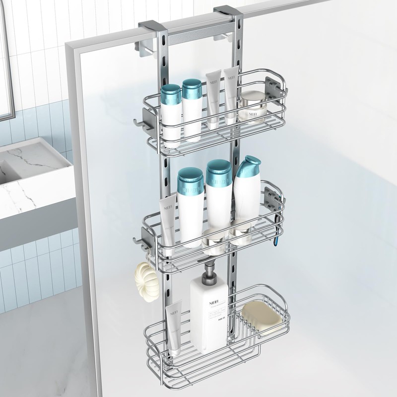 Nieifi Over The Door Shower Caddy Pantry Organizer Rack, Adjustable