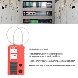 Lockout Tagout Cable Lock, Nylon PA Steel Cable Lock, 300mm Adjustable Retractable Mini Cable Lockout with 1.5MM Stainless Steel Cable for Industrial Equipment Energy Locked Out