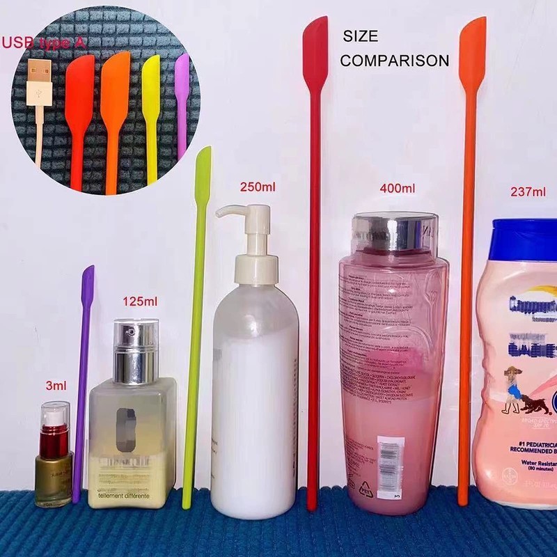 Mini Silicone Spatula Set- Small Rubber Spatula for Makeup- Thin