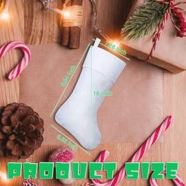 Asisca 24 Pieces Christmas Sublimation Non-Woven Stockings, 18 Inches Christmas Stockings Xmas Fireplace Hanging Stockings DIY Heat Transfer Printing Christmas Decoration
