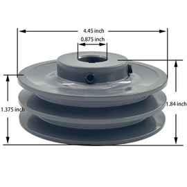 Saelno 2AK46-7/8 Double Groove V Belt Pulley 7/8 inch bore 4.45" OD,V Belt Sheaves Cast Iron for A AX 3L 4L V-Belts,2AK4678 Pulley