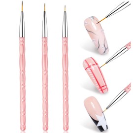 3 Pcs Nail Art Brushes Liner Tools for DIY Nail Art Professional Painting Drawing(7/9/11mm)