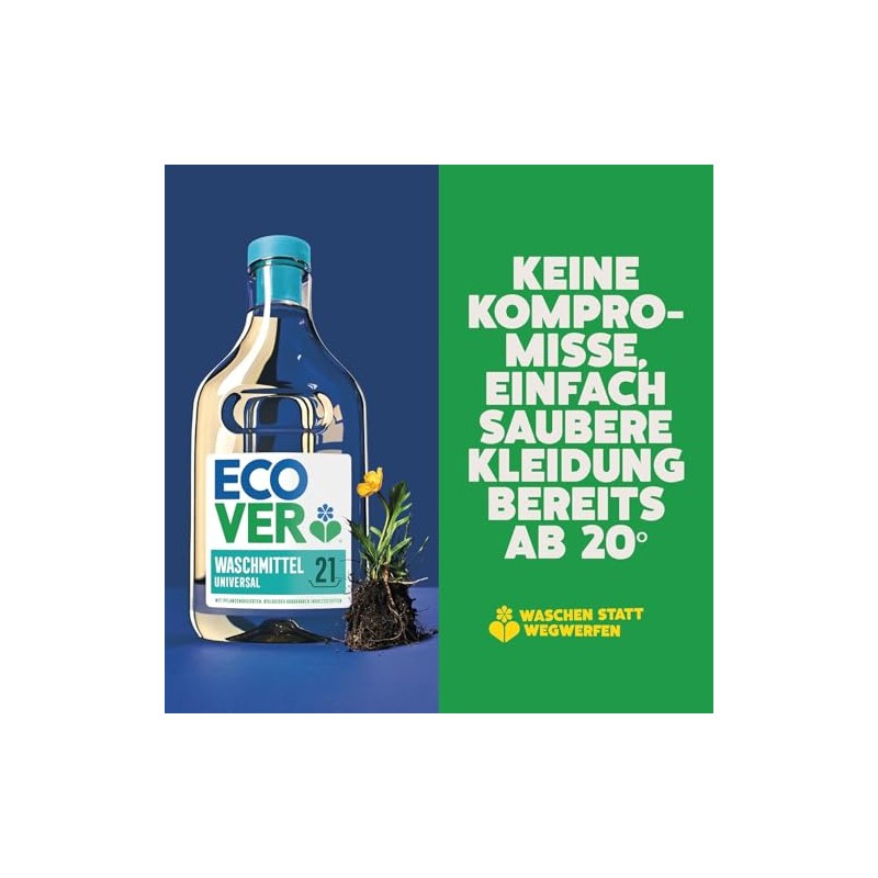 Ecover Bio Feinwaschmittel Schwarz & Dunkel, Lime & Lotos, Fl√ºssigwaschmittel,