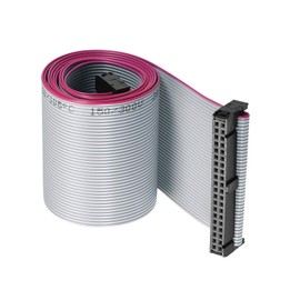 DMiotech 40 Pin 1 m Long 2.54 mm IDC Wire Flat Ribbon Cable FC to FC Connection with Grey Colour