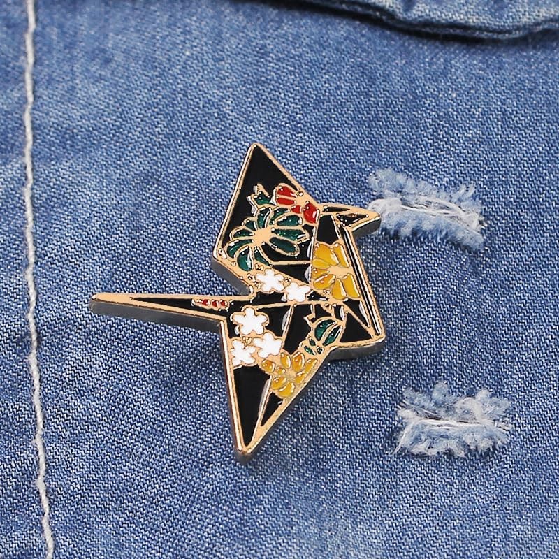 SHIDXIB 6Pcs Exquisite Enamel Alloy Brooch Set Delicate Paper Crane