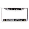 U.S. Army Disabled Veteran Chrome License Plate Frame