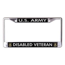 U.S. Army Disabled Veteran Chrome License Plate Frame