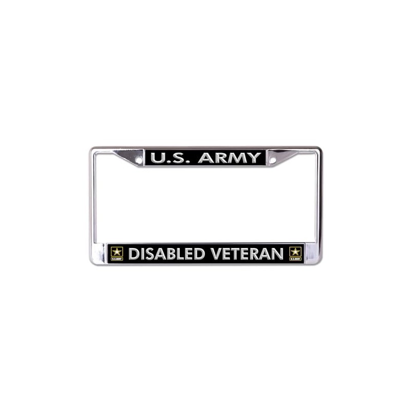 U.S. Army Disabled Veteran Chrome License Plate Frame