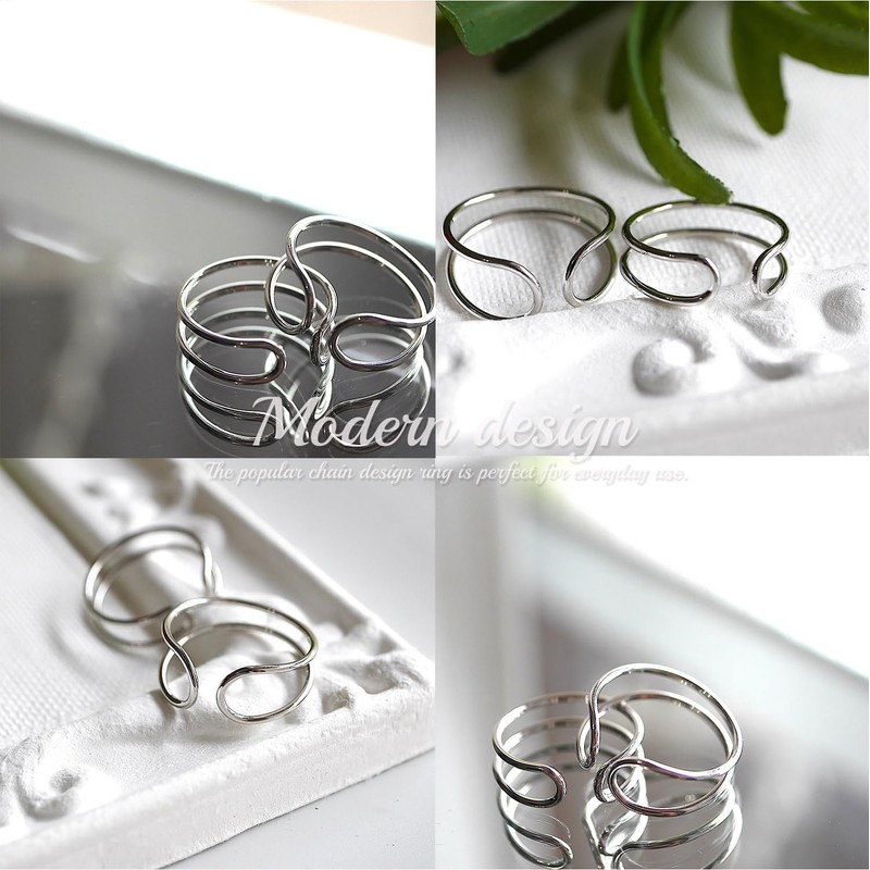 シルバー シルバー925 本物 ワイヤーダブルライン リング 指輪 メンズ レディース シンプル 太め