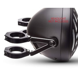 Motorcycle Headlight Holder with Short Arms for Custom Project Motorcycle - Black, 44-45 mm
