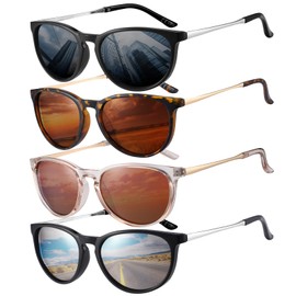 GGSTDDUP 4 Pcs Vintage Square Polarized Sunglasses Rectangle Metal Glasses 90s Trendy Retro Sunglasses for Men Women