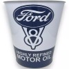 Ford V8 Tapered Metal Trash Bin Can Wastebasket Home Man
