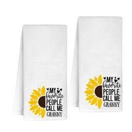 INNObeta Granny Gifts Kitchen Towel 2 Pack, 16x24 in Microfiber Dish Tea Towel for Christmas