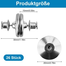 Pack of 26 Curtain Magnetic Buttons, Curtain Closure Magnet, Magnets for Curtains, Rustproof Curtain Magnet, Durable Magnetic Buttons, Shower Curtain Magnet Prevent Light from Leaking Out of Curtains