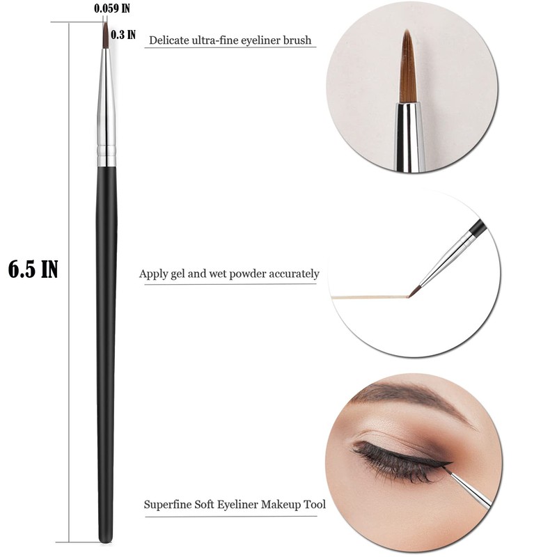 Fine Angled Eyeliner Brush, JASSINS Ultra thin Precision EyeLiner Makeup
