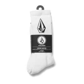 Volcom Men Full Stone Socks - White, Size 3P
