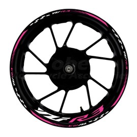 Awonderful Motorcycle Reflective Wheel Stripes kit, Vinyl Wheel Rim Stickers Compatible with Yamaha YZF R3 2013-2024 (Watermelon Red)