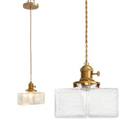 Oyisen Pendant Lights, Japanese Style Hanging Lamp with 7.09 Inch Glass Shade for Kitchen Island, Hanging Pendant Light, Dining Room Hanging Lamp Light Bulb Included