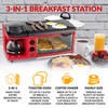 Nostalgia 3-in-1 Breakfast Station - Includes Coffee Maker, Non-Stick Griddle,