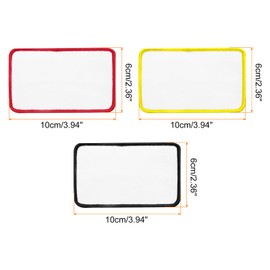 sourcing map 30pcs Sublimation Patch Blank, 10x6cm/3.94x2.36 Inch Rectangle Fabric Iron-on Blank Heat Transfer Repair Patch for DIY Crafts Caps Clothes, White with Black/Red/Yellow Border