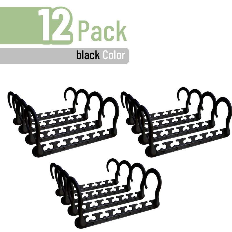 Mr. Pen- Space Saving Hangers for Clothes, 12 pcs, Black,