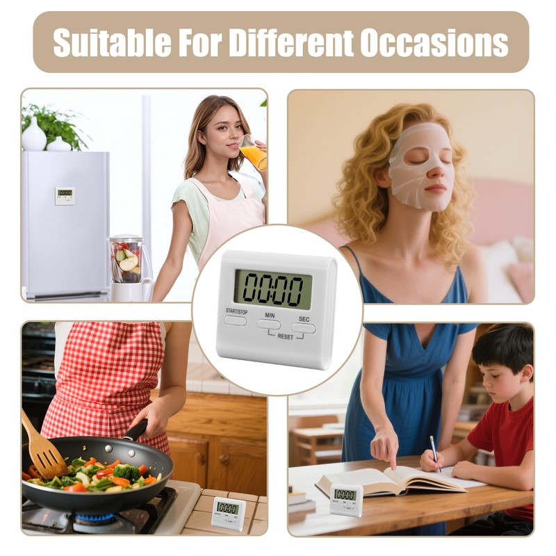 Pack of 2 Digital Kitchen Timer, Timer with Large LCD