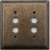 Classic Accents Deco Aged Antique Brass 2 Gang Push Button