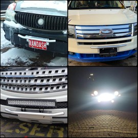 Jtron Universal License Plate Bumper Frame for Off Road Jeep LED Work Light Bar Mounting Bracket with Front Bull Bar (Silver)