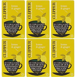 (6 PACK) - Clipper - Organic Lemon & Ginger | 20 Bag | 6 PACK BUNDLE