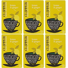 (6 PACK) - Clipper - Organic Lemon & Ginger | 20 Bag | 6 PACK BUNDLE