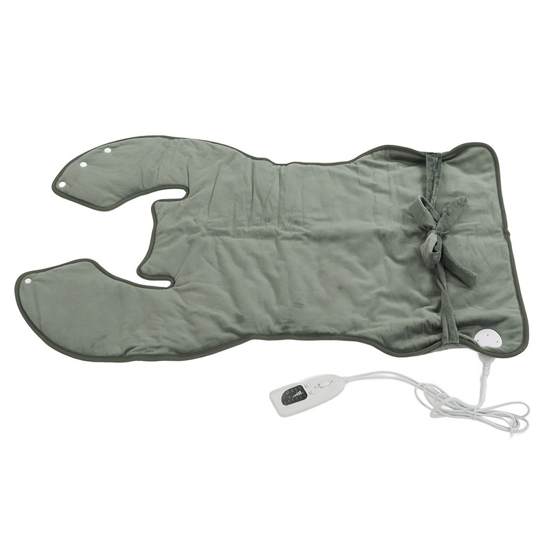 Back Heating Pad Dark Grey Soft Plush Hands Free Design