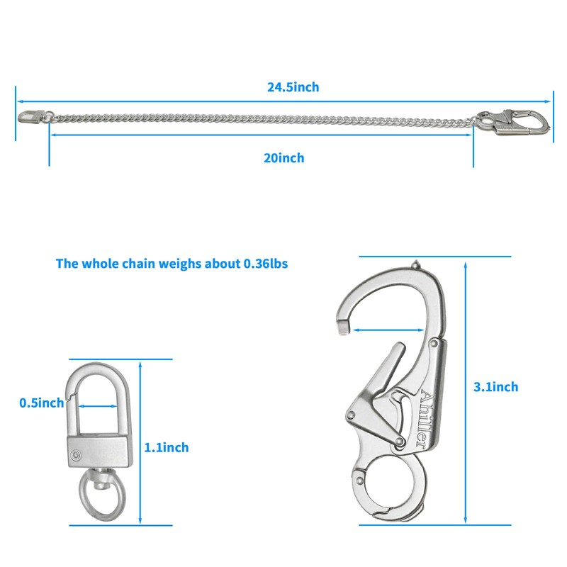 [Ahiller] Men's Wallet Chain, Double Locking Key Chain with Tungsten