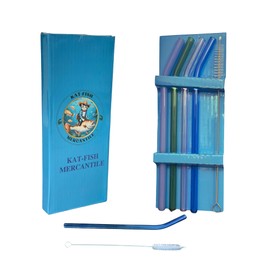 (4) Glass straws, and straw cleaner brush, your new life straw, reusable, Environmentally Friendly, Shatter Resistant Glass, Smooth Texture, Perfect height for Tumblers