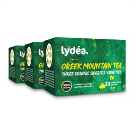 Lydea Organic Greek Mountain Tea 60 Pyramids Pack of 3 [3 x 20 Pyramids]