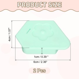 sourcing map 2Pcs Magnetic Seam Guide for Sewing Machine, 6cm Polygonal Hemmer Guide with Scale, Magnet Hem Gauge for Universal Sewing Supplies and Accessories, Green