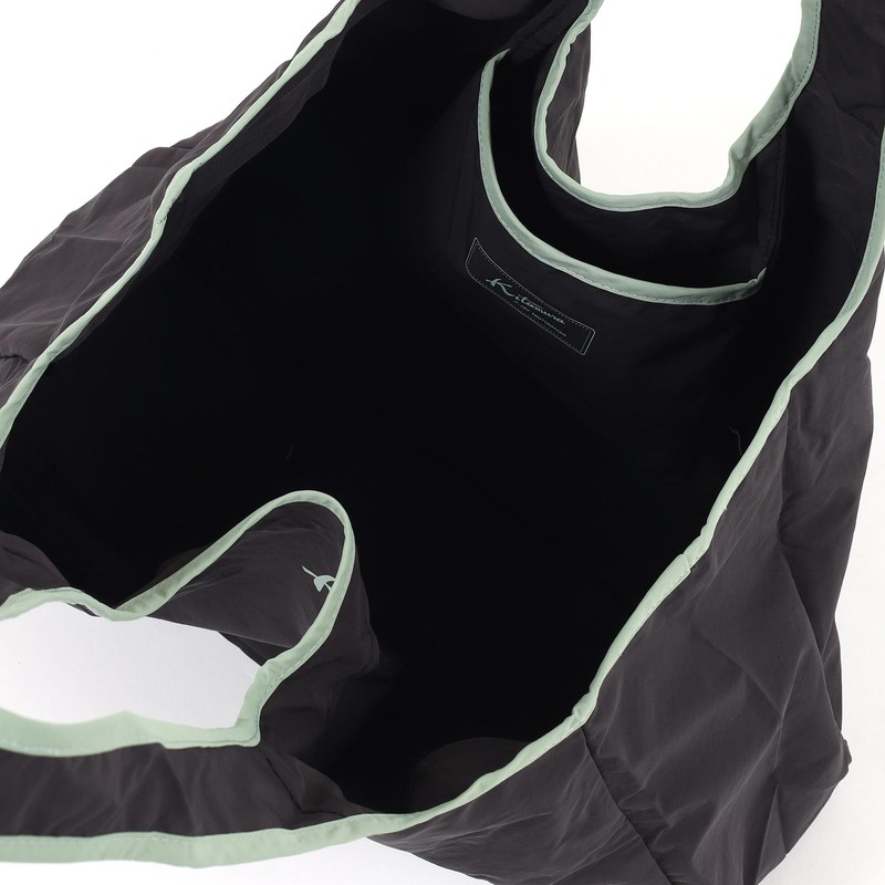 Kitamura BN0012 Washable Eco Bag, Charcoal Grey/Light Green 81311
