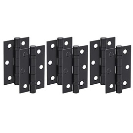 HANDLEZONE® Door Hinges 3 Pairs 76mm / 3 inch Ball Bearing, with Screws - Black Matt