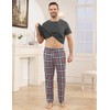 TeJoyce Mens Pyjamas Set Cotton Short Sleeve and Plaid Long