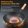 WANGYUANJI 13.4" Round-Bottom Iron Wok, Deep Chinese Stir-Fry Pan (Seasoning