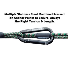 Camoflauge Everything Rope 5 Ft Adjustable Bungee Cord with Hooks – Hunting, Tree Hanger, RV, Camping, Boats, and Trucks – No-Knot Cargo Tie-Down Solution