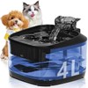 4L/135oz Bebedero para Gato con Luz LED, Fuente de Agua