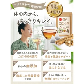 KAZARIS (30) Burdock Tea Made in Japan, 0.07 oz (2 g) x 30 Packets, Tea Bag (Fragrant Flavor and Gentle Taste) Decaffeinated Braised Cold Brew Healthy Tea