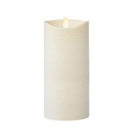 Luminara Flameless Outdoor Pillar Candle Tall (Ivory, Unscented, 3.25 x 7 Inches Tall), Centerpiece, Melted Edge, Realistic Flame Effect, Smooth Finish, Plastic, LED Battery Operated