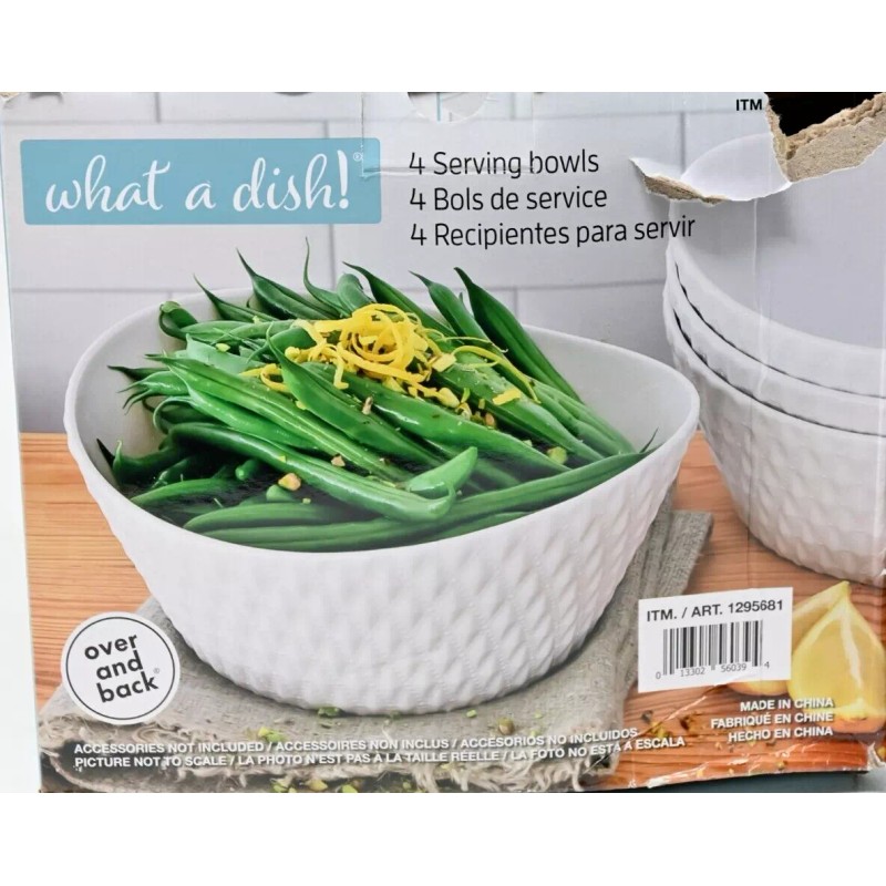 Overandback What A Dish 4-piece Serving Bowl Set Stoneware Plates