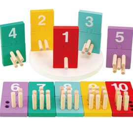 Dr. MUYA® Montessori Toy for 3 4 5 6 Years, Numberblocks Toys, Counting Toys, Wooden Numbers, Maths Games, Fine Motor Skills Toy, Counting Blocks, Gift for Boys Aged 3-6 Years